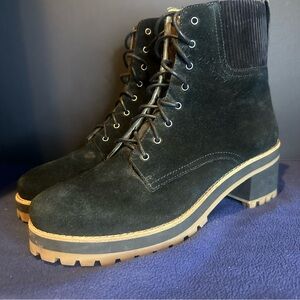 Madewell Black Suede Lace-Up Boots